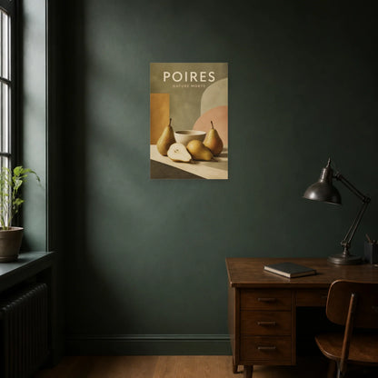 Affiche Poires – Nature Morte dans un bureau - Art Virtuoso