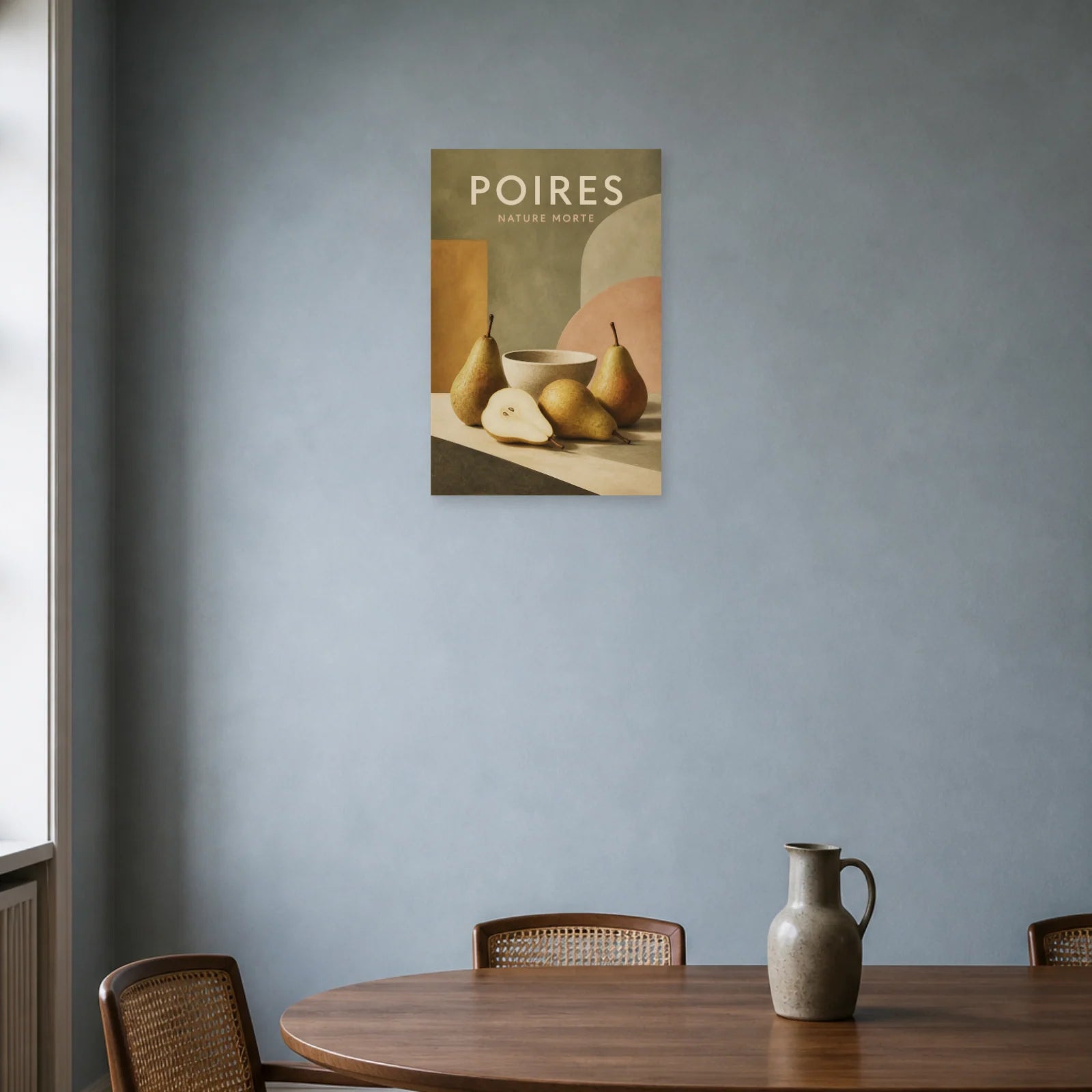 Affiche Poires – Nature Morte dans une salle à manger - Art Virtuoso