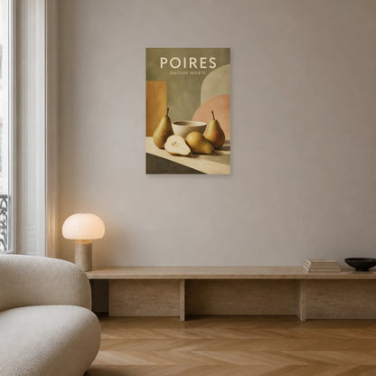 Affiche Poires – Nature Morte dans un salon - Art Virtuoso