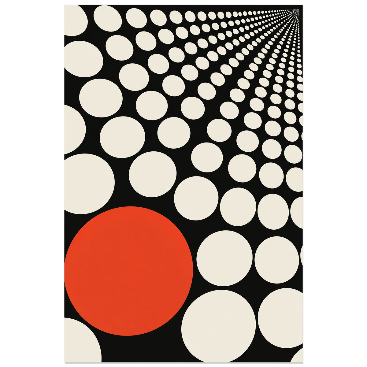 Affiche Pois - Profondeur, illustration géométrique / effet optique verticale, format 30 × 45 cm