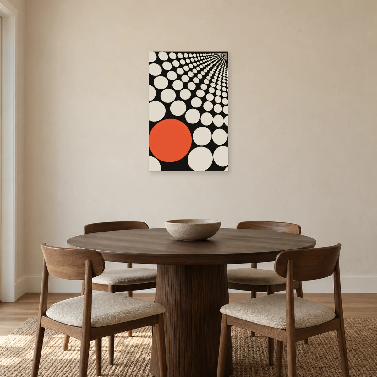 Affiche Pois - Profondeur dans une salle à manger - Art Virtuoso