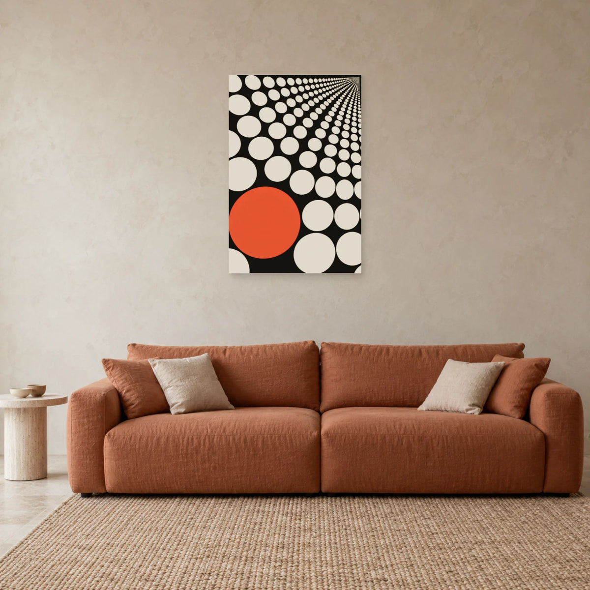 Affiche Pois - Profondeur dans un salon - Art Virtuoso