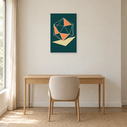 Affiche Polyedre - Lignes en volume dans un bureau - Art Virtuoso