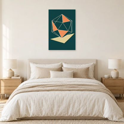 Affiche Polyedre - Lignes en volume dans une chambre - Art Virtuoso