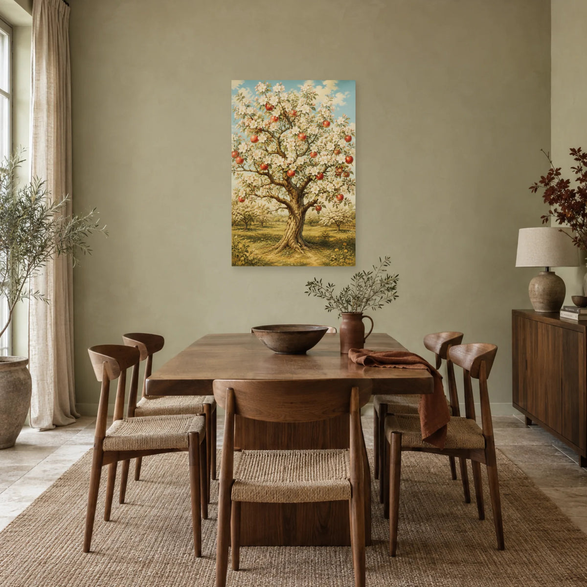 Affiche Pommier – Verger rétro dans une salle à manger - Art Virtuoso