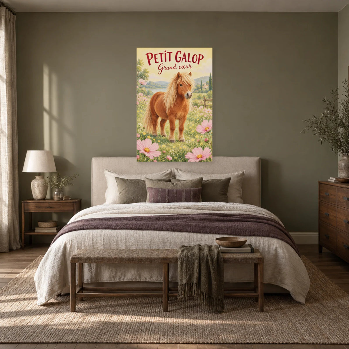 Affiche Poney shetland - Jardin doux dans une chambre - Art Virtuoso