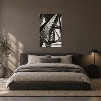 Affiche Pont d’acier - Perspective dans une chambre - Art Virtuoso