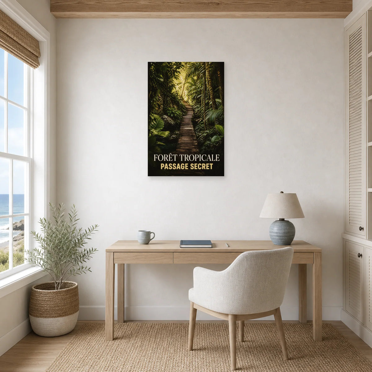 Affiche Forêt Tropicale – Passage Secret dans un bureau - Art Virtuoso