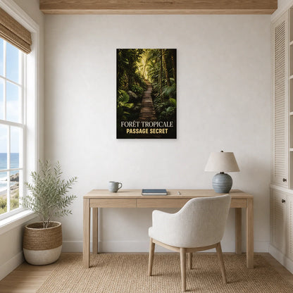 Affiche Forêt Tropicale – Passage Secret dans un bureau - Art Virtuoso