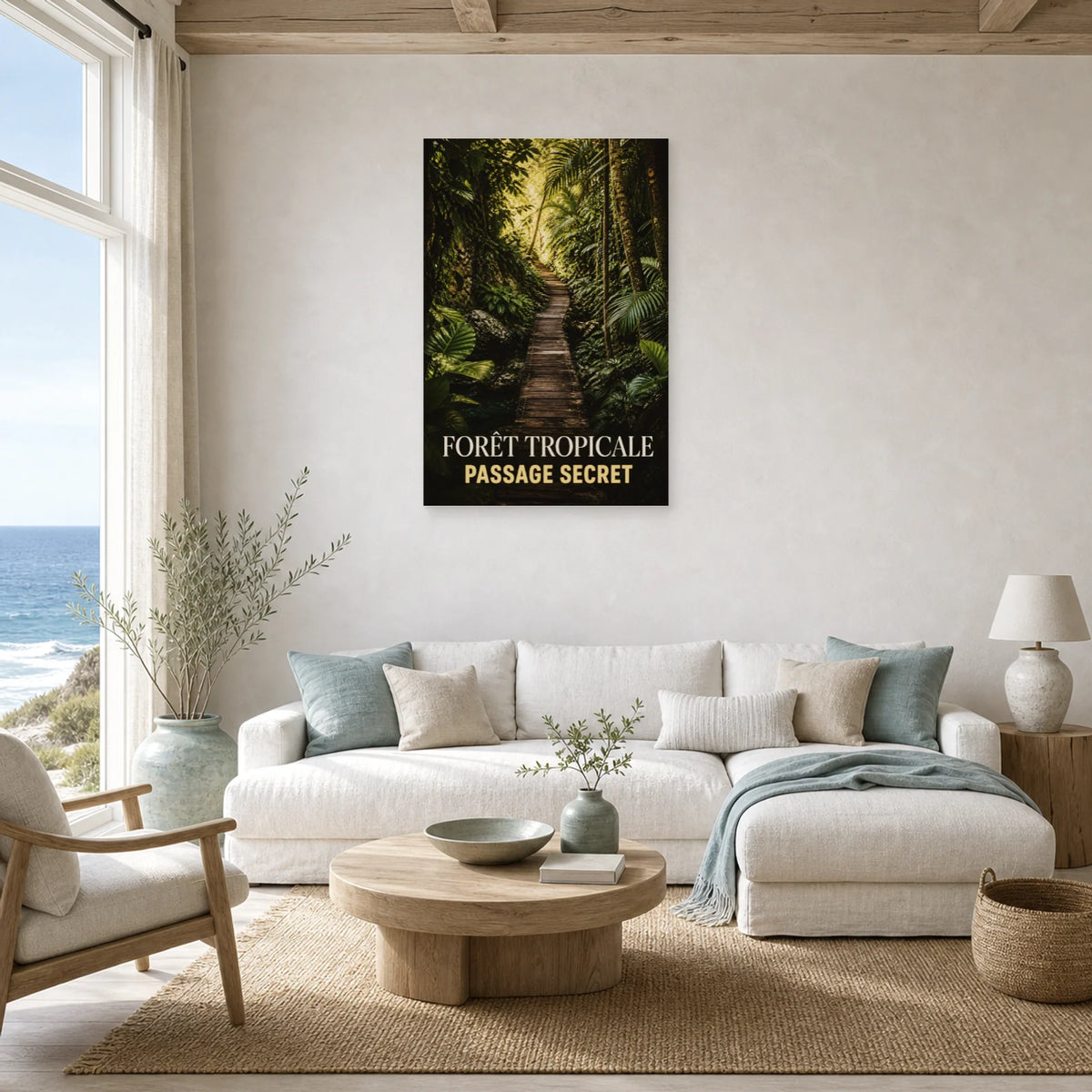 Affiche Forêt Tropicale – Passage Secret dans un salon - Art Virtuoso