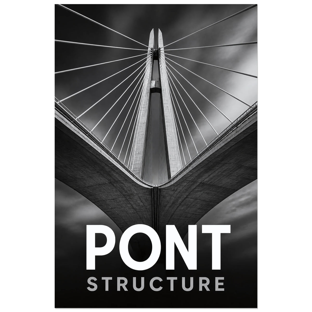 Affiche Pont – Structure, photographie architecturale monumentale verticale, format 30 × 45 cm