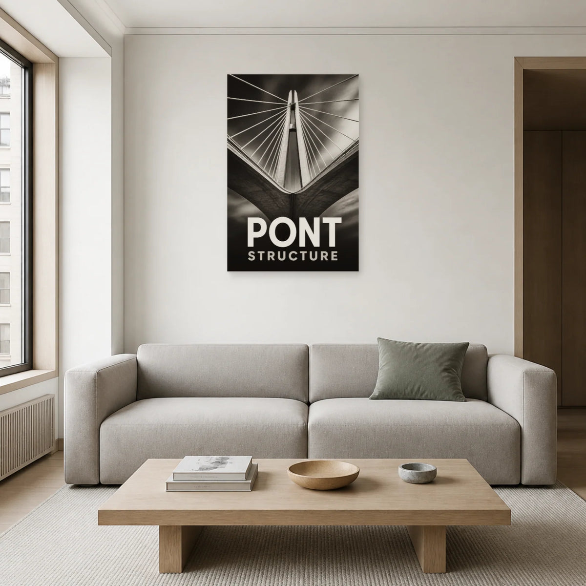 Affiche Pont – Structure dans un salon - Art Virtuoso