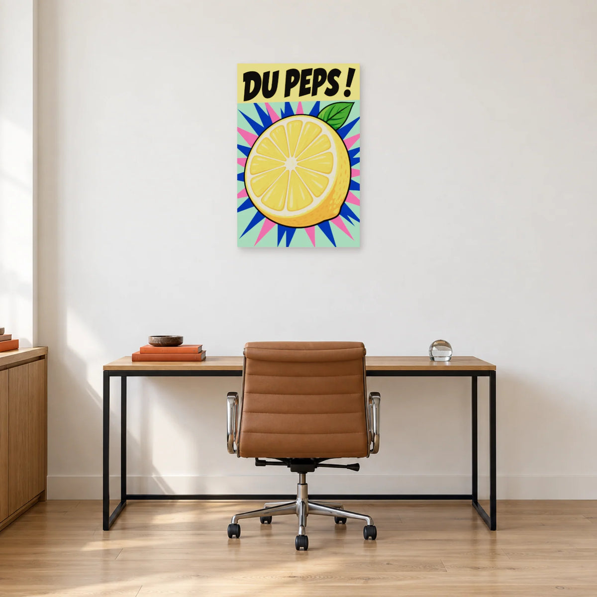 Affiche Pop art Citron du peps dans un bureau - Art Virtuoso