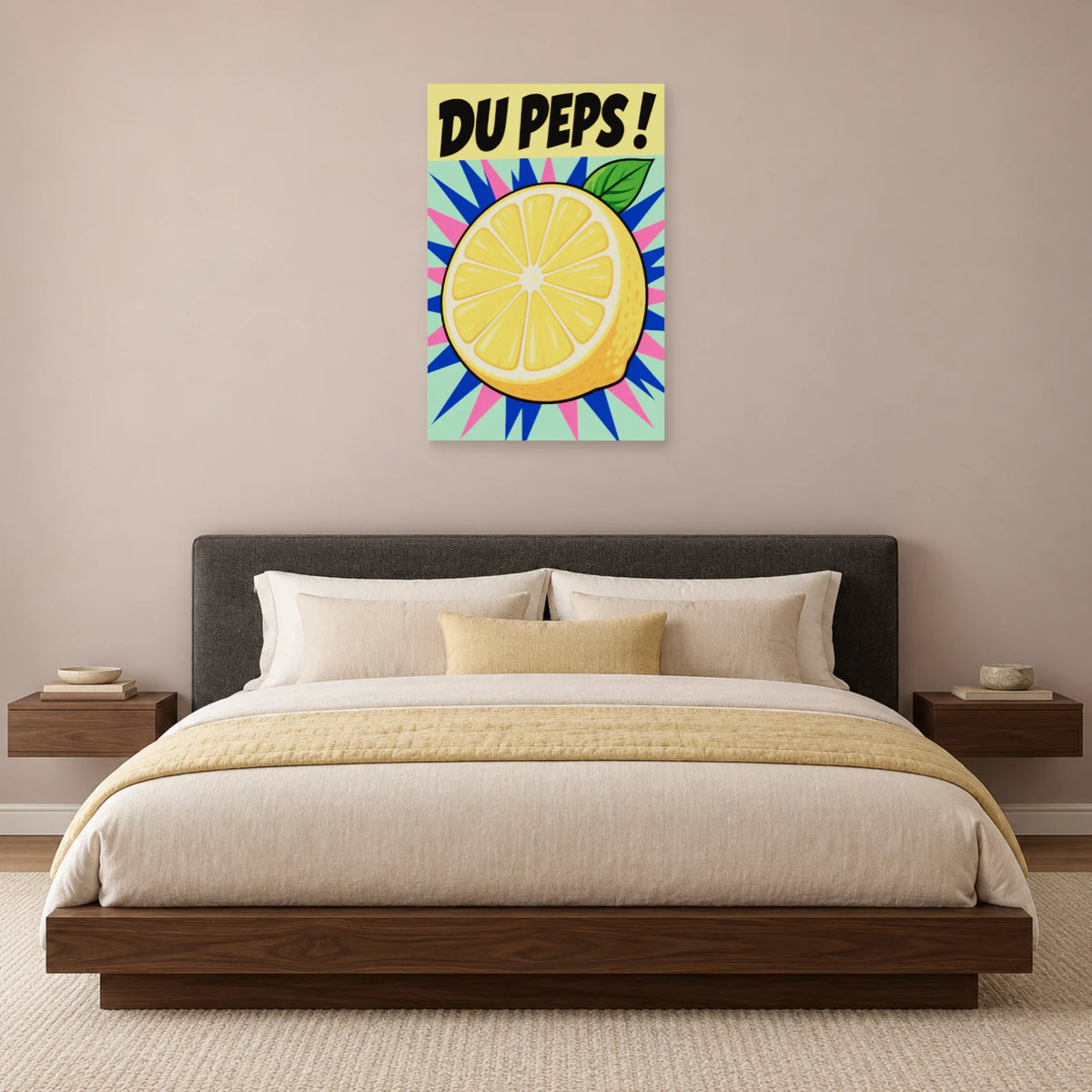 Affiche Pop art Citron du peps dans une chambre - Art Virtuoso