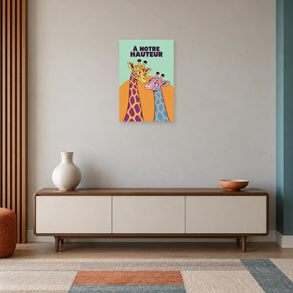 Affiche Pop art Girafes à notre hauteur dans une entrée ou un couloir - Art Virtuoso