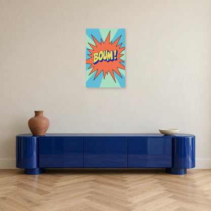 Affiche Pop art Onomatopée boum dans une entrée ou un couloir - Art Virtuoso