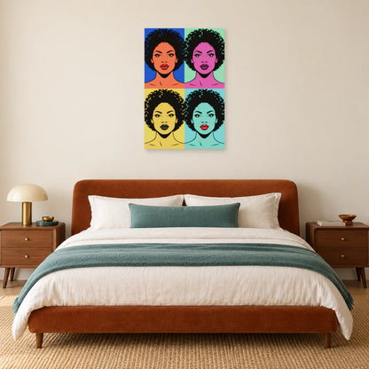 Affiche Pop art Portrait quatre couleurs dans une chambre - Art Virtuoso