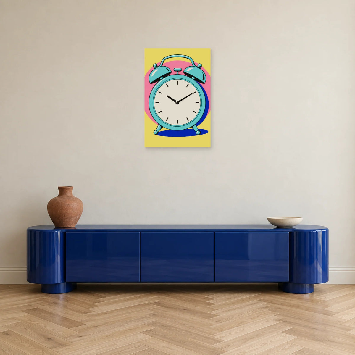 Affiche Pop art Réveil dix heures dix dans une entrée ou un couloir - Art Virtuoso
