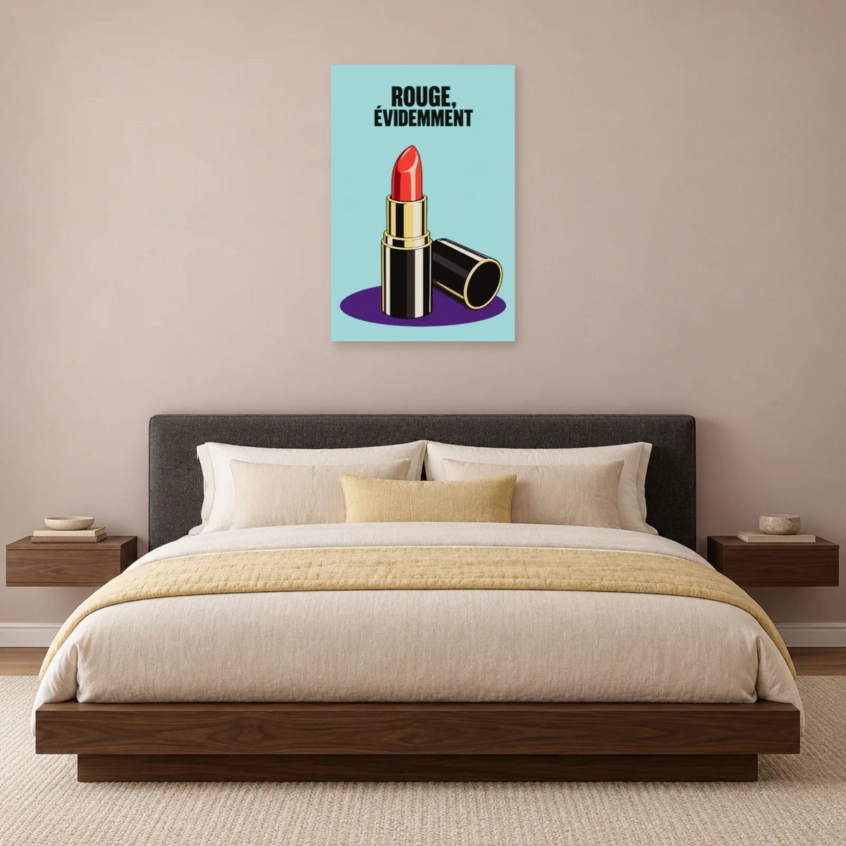 Affiche Pop art Rouge à lèvres évidemment dans une chambre - Art Virtuoso