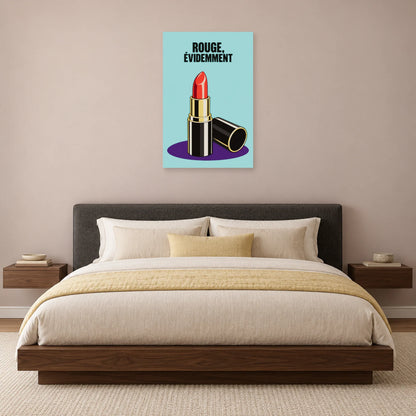 Affiche Pop art Rouge à lèvres évidemment dans une chambre - Art Virtuoso