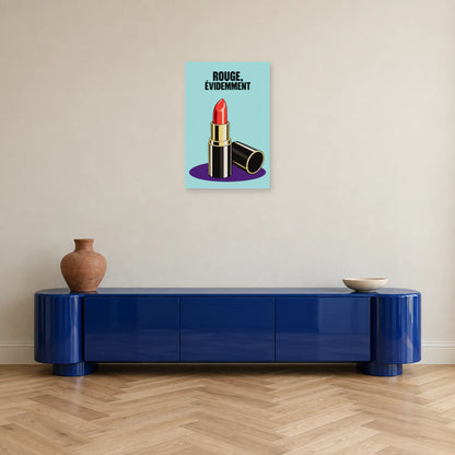 Affiche Pop art Rouge à lèvres évidemment dans une entrée ou un couloir - Art Virtuoso