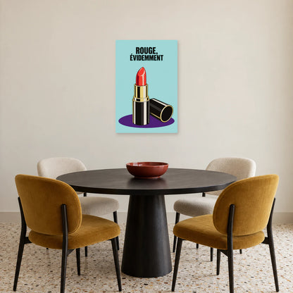 Affiche Pop art Rouge à lèvres évidemment dans une salle à manger - Art Virtuoso