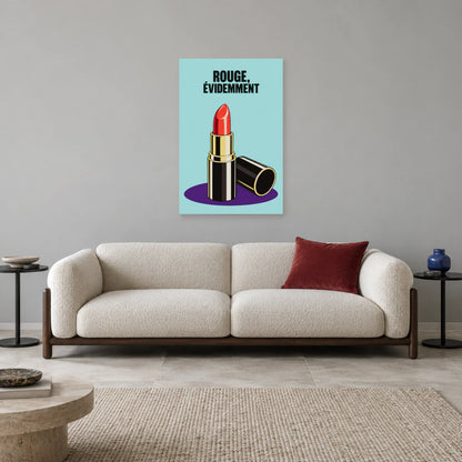 Affiche Pop art Rouge à lèvres évidemment dans un salon - Art Virtuoso