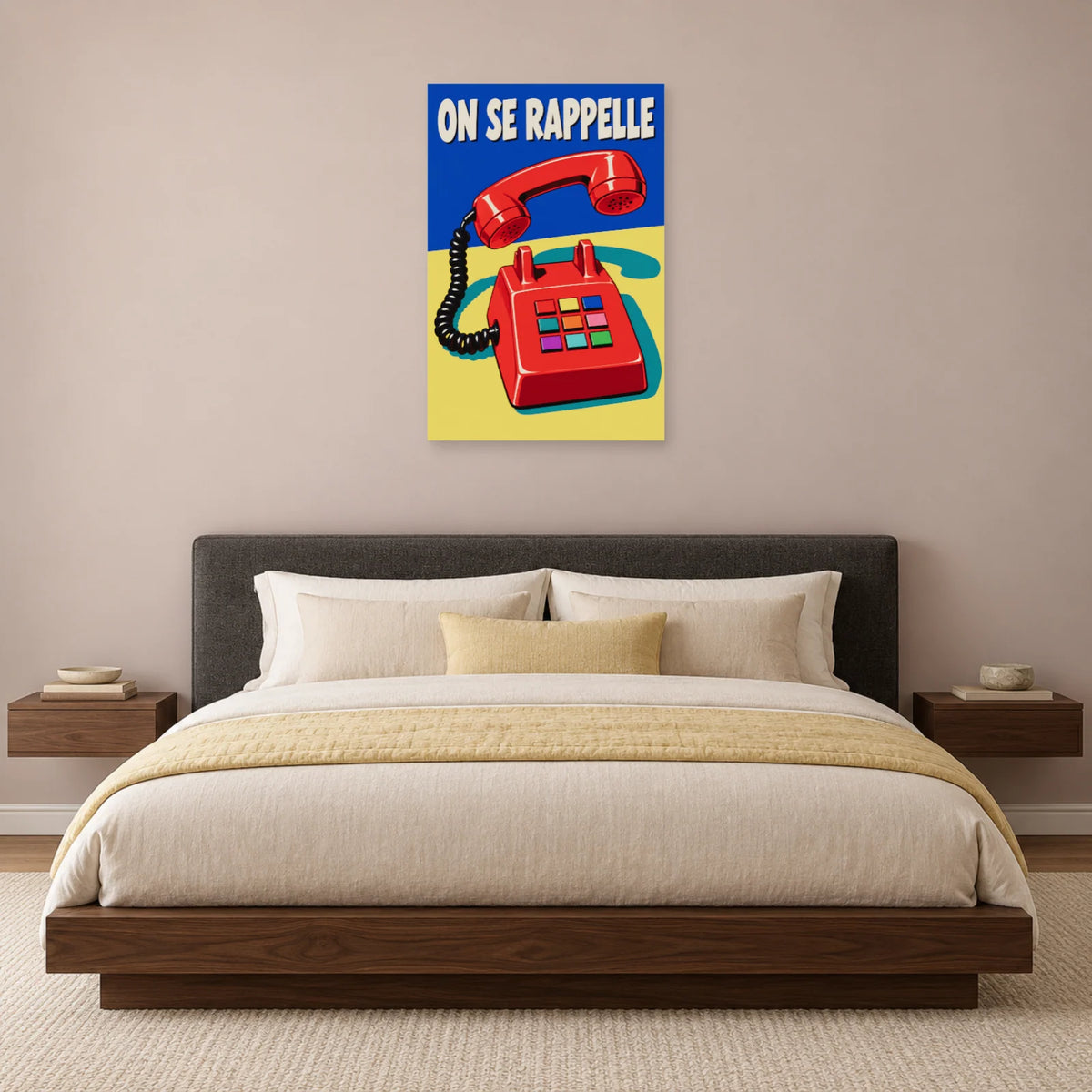 Affiche Pop art Téléphone on se rappelle dans une chambre - Art Virtuoso