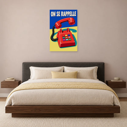 Affiche Pop art Téléphone on se rappelle dans une chambre - Art Virtuoso