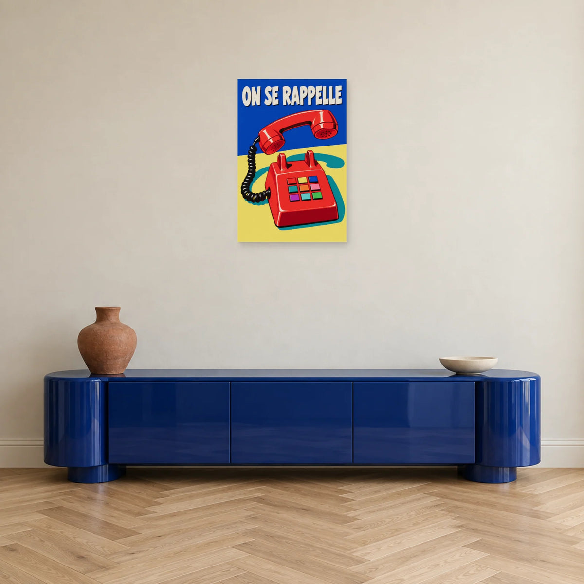 Affiche Pop art Téléphone on se rappelle dans une entrée ou un couloir - Art Virtuoso