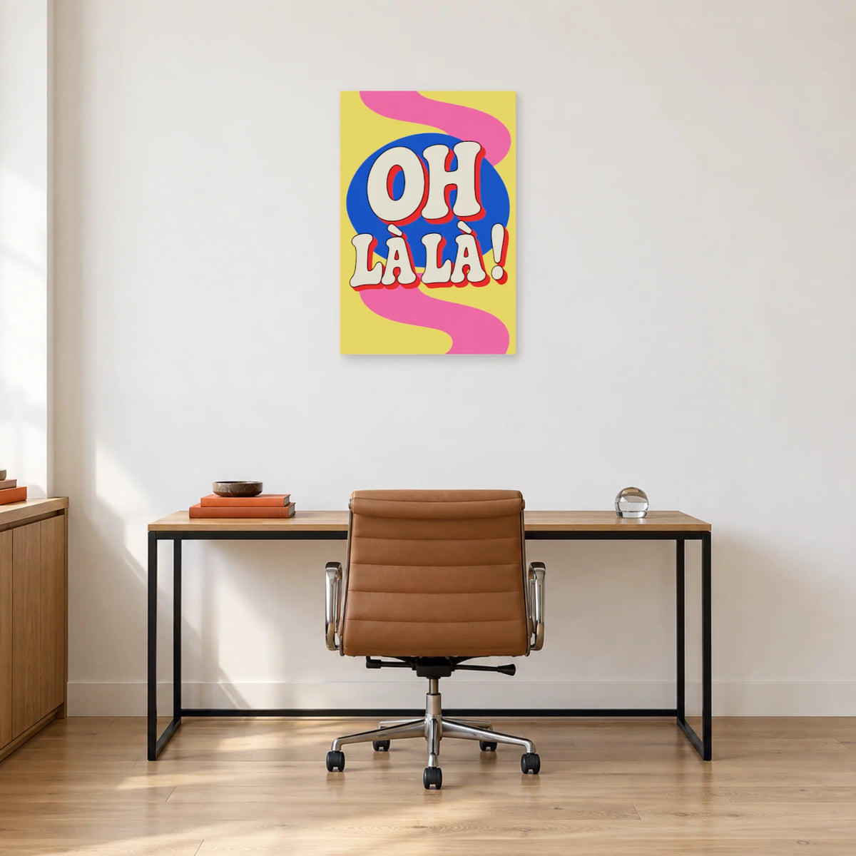 Affiche Pop art Typographie oh là là dans un bureau - Art Virtuoso