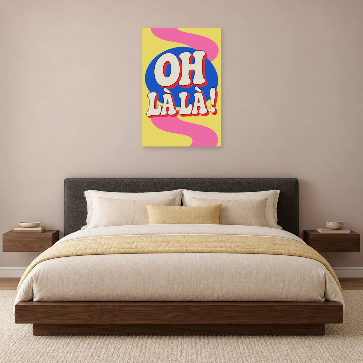 Affiche Pop art Typographie oh là là dans une chambre - Art Virtuoso