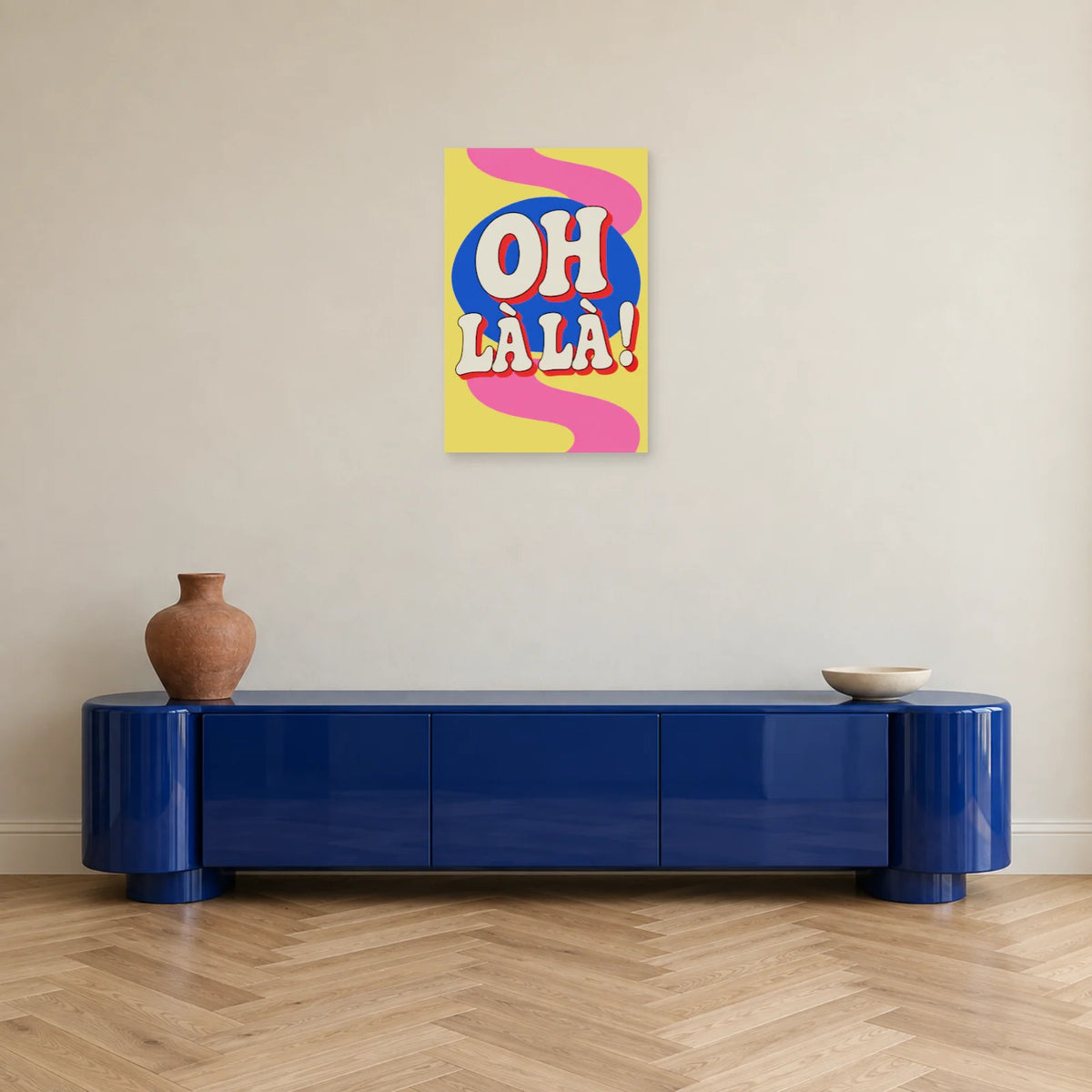 Affiche Pop art Typographie oh là là dans une entrée ou un couloir - Art Virtuoso