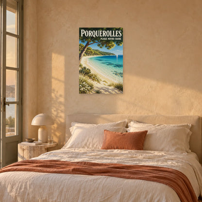 Affiche Porquerolles - Plage Notre-Dame dans une chambre - Art Virtuoso