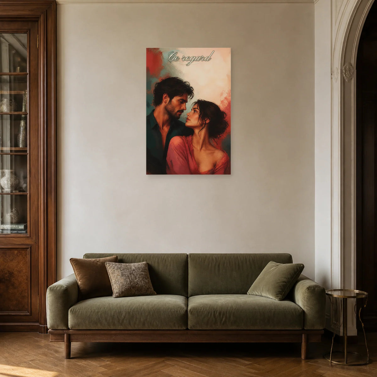 Affiche Ce regard - Portrait de couple dans un salon - Art Virtuoso