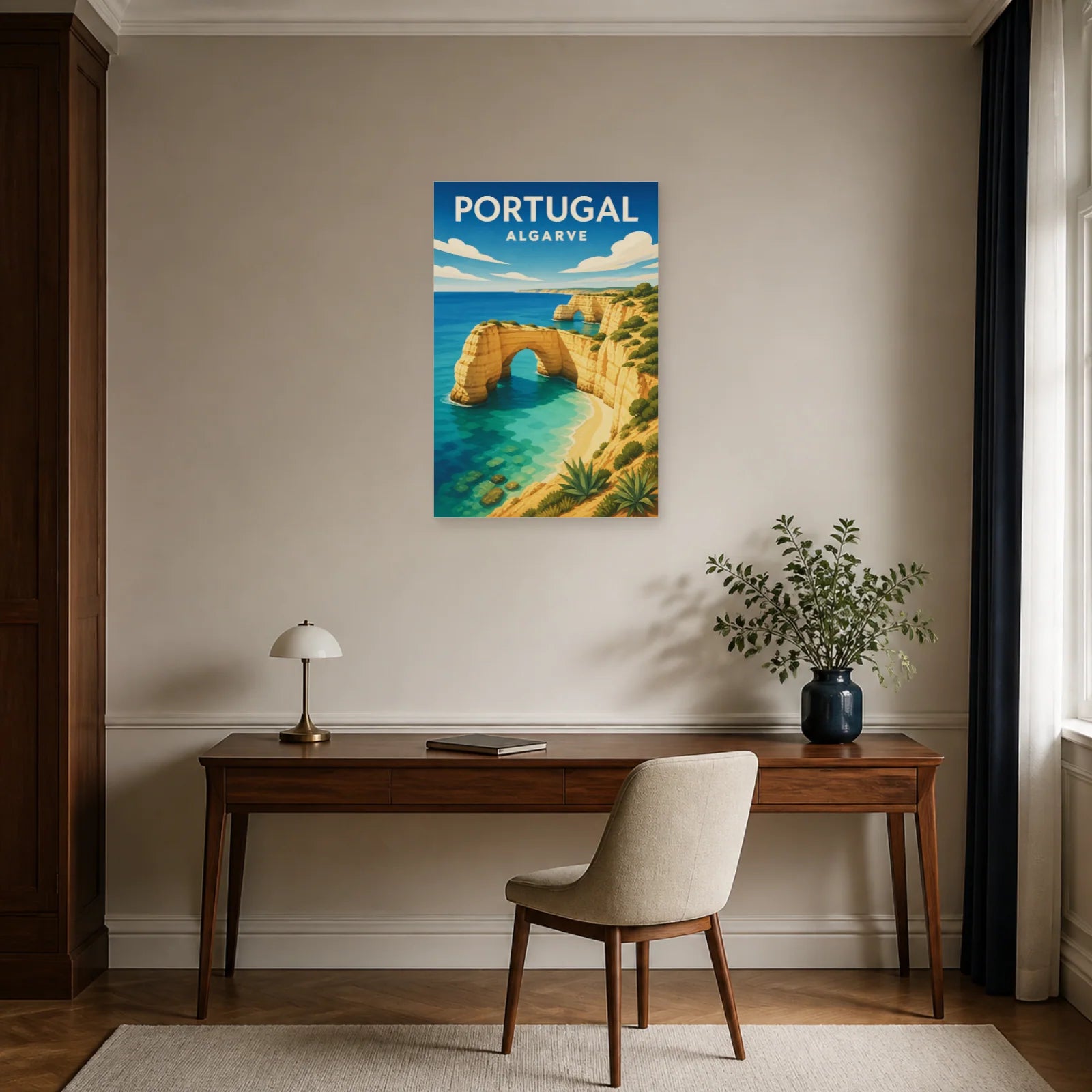 Affiche Portugal – Algarve dans un bureau - Art Virtuoso