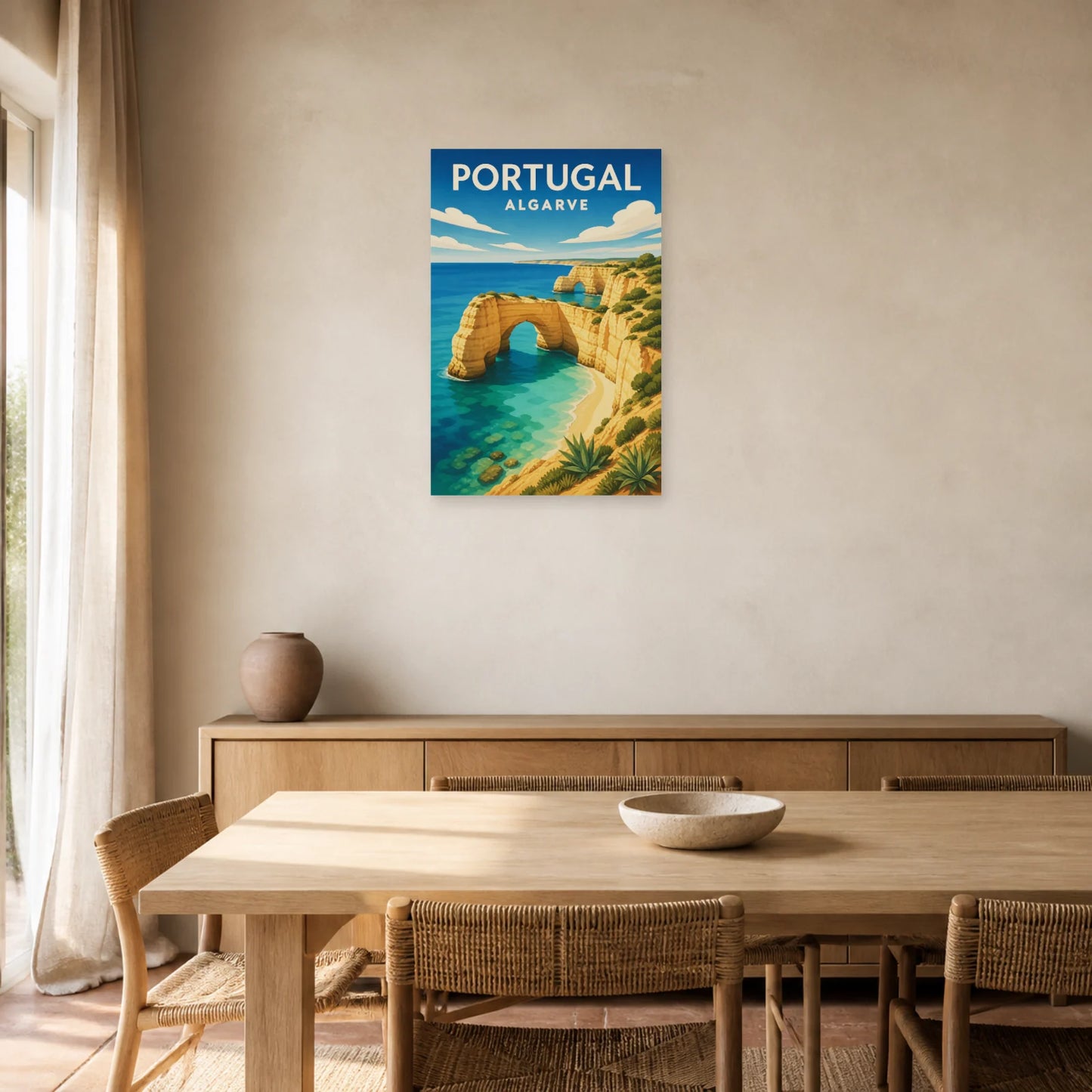 Affiche Portugal – Algarve dans une salle à manger - Art Virtuoso