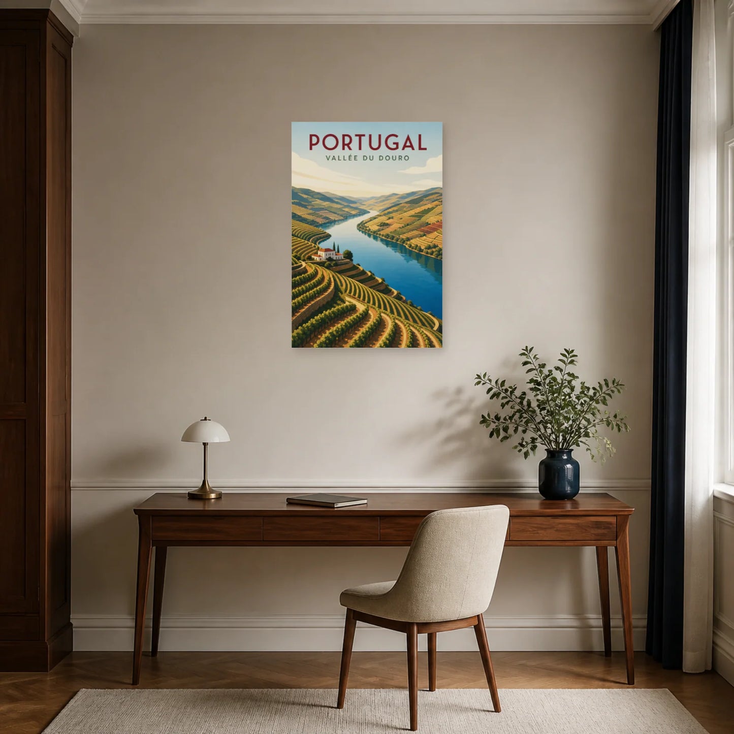Affiche Portugal – Vallée du Douro dans un bureau - Art Virtuoso