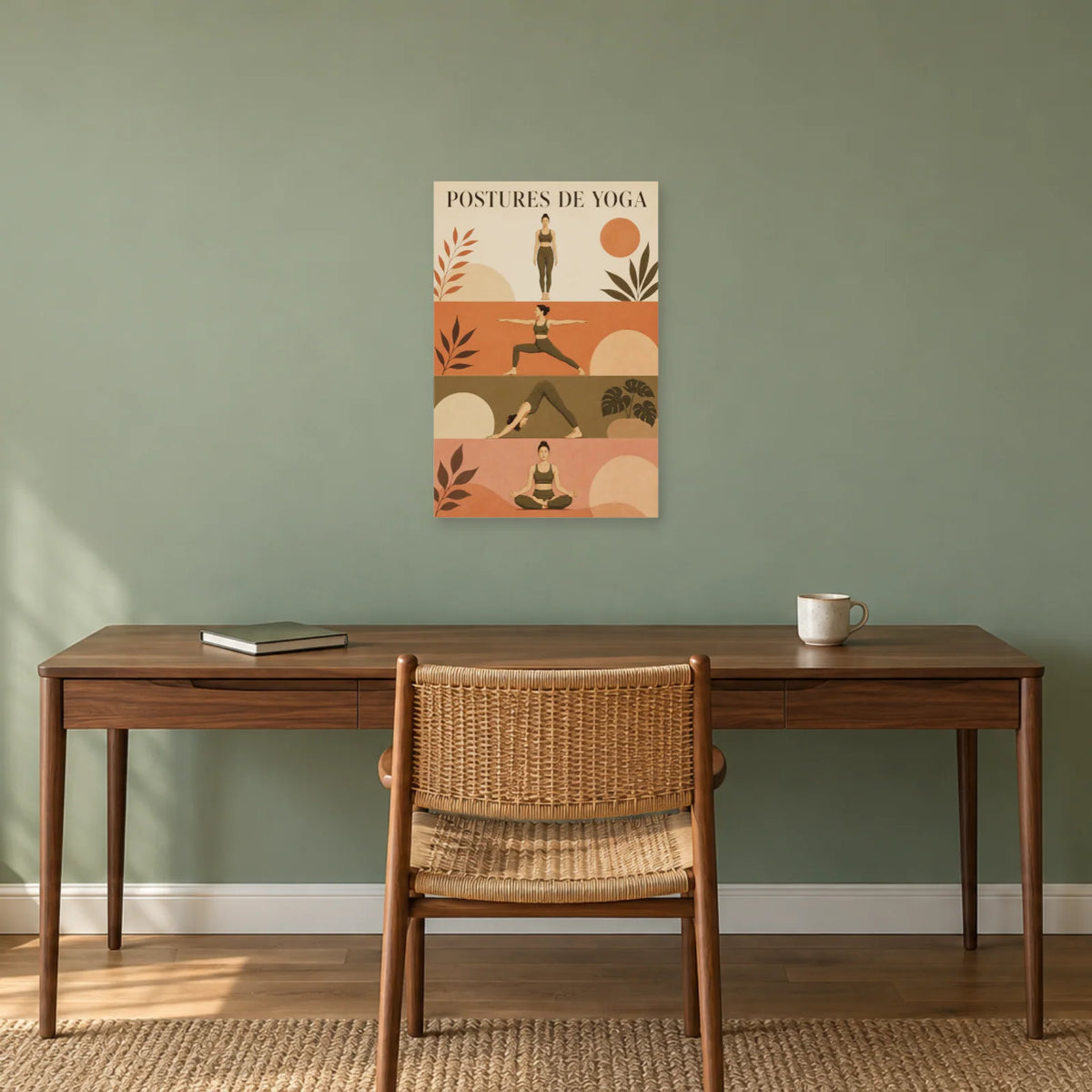 Affiche Postures de yoga dans un bureau - Art Virtuoso