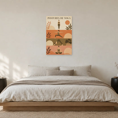 Affiche Postures de yoga dans une chambre - Art Virtuoso