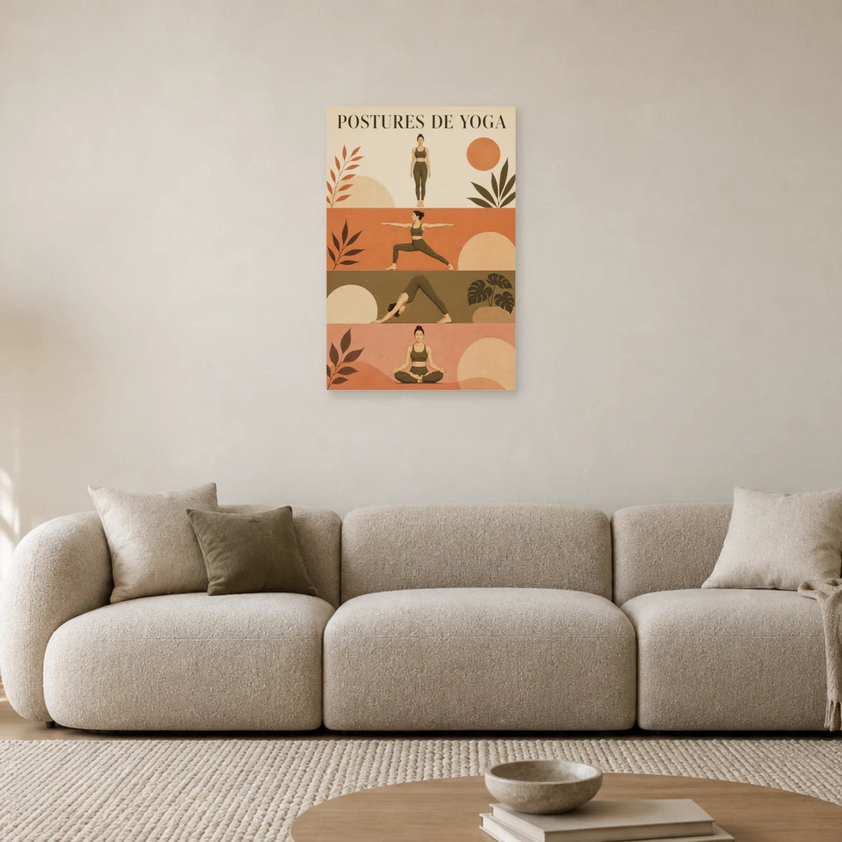 Affiche Postures de yoga dans un salon - Art Virtuoso