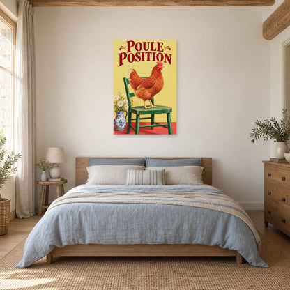 Affiche Poule rousse - Poule position dans une chambre - Art Virtuoso