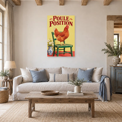 Affiche Poule rousse - Poule position dans un salon - Art Virtuoso