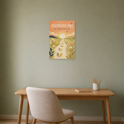 Affiche Premiers Pas – Une Grande Aventure dans un bureau - Art Virtuoso