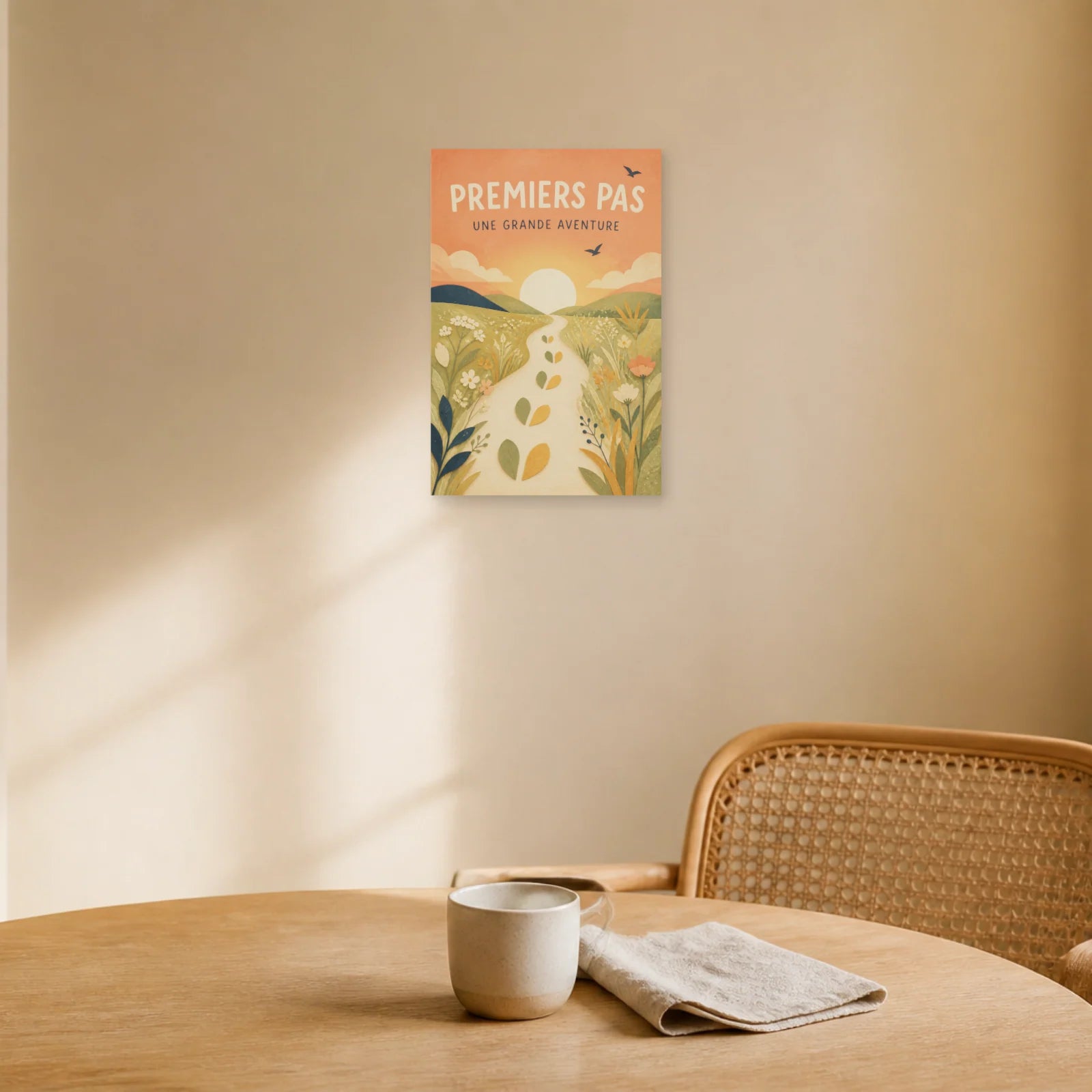 Affiche Premiers Pas – Une Grande Aventure dans une salle à manger - Art Virtuoso