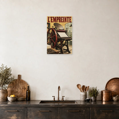 Affiche Presse d’imprimerie - L’empreinte dans une salle à manger - Art Virtuoso