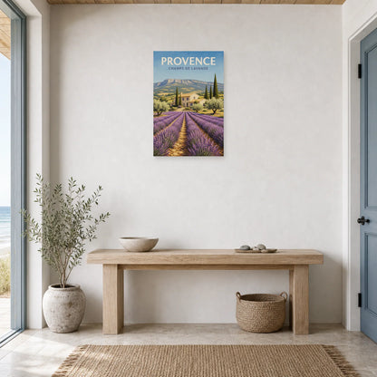 Affiche Provence – Champs de Lavande dans une entrée ou un couloir - Art Virtuoso