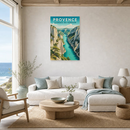 Affiche Provence – Gorges du Verdon dans un salon - Art Virtuoso