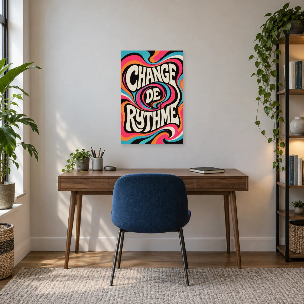 Affiche psychédélique – Change de rythme dans un bureau - Art Virtuoso