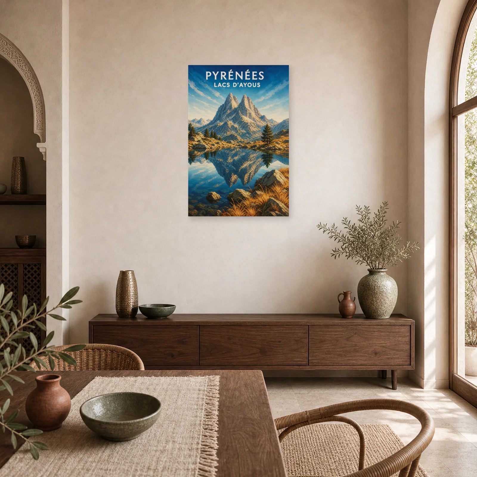 Affiche Pyrénées – Lacs d’Ayous dans une salle à manger - Art Virtuoso